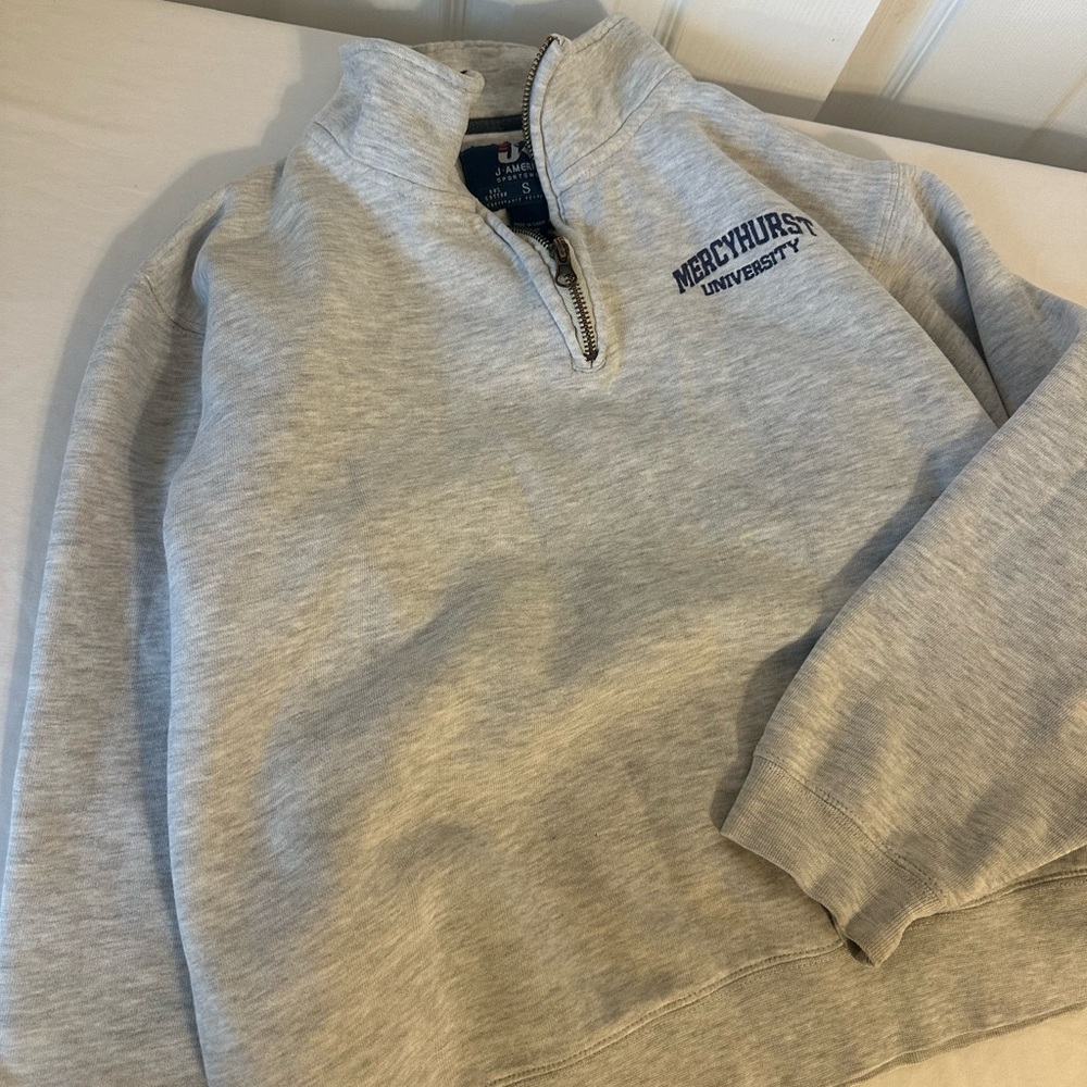 Unisex Gray Quarter-Zip Sweatshirt